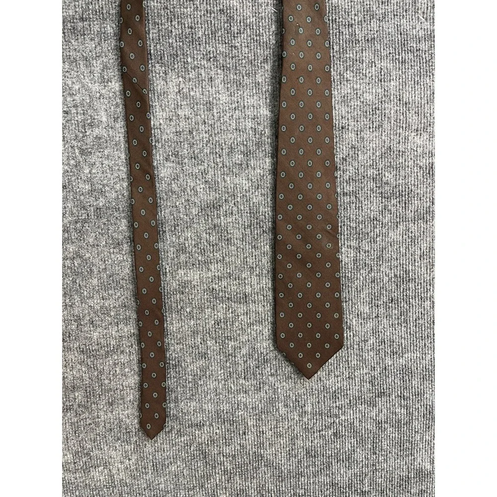 Austin Reed Regent Street Brown Herringbone Medallion Italian Silk Tie USA Made